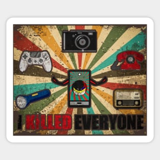 vintage retro smartphone killed radio, telephone aesthetic. Sticker